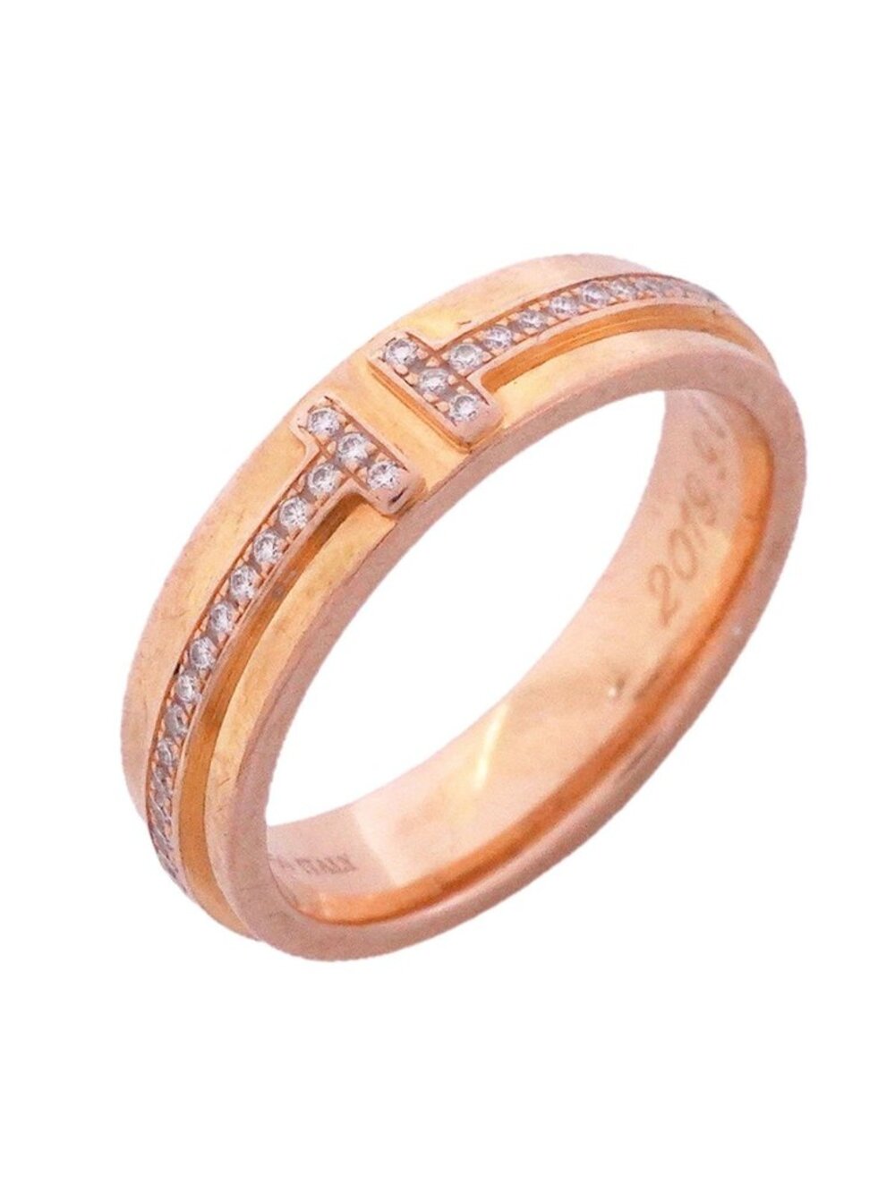 Tiffany & Co Ring T Narrow 18K Pink Gold Diamond